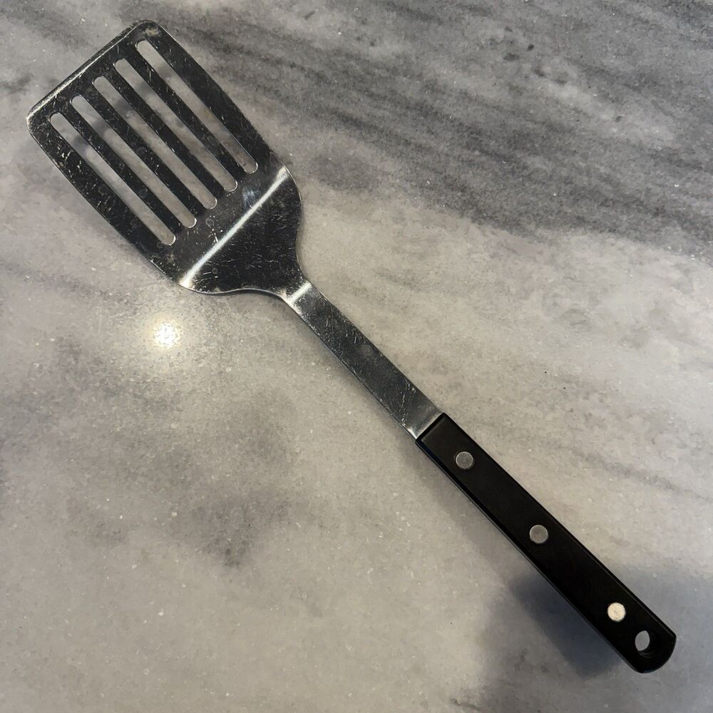 Martha Stewart MSE 13" Black Handle Stainless Slotted Spatula Flipper Riveted